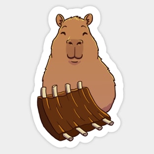 Capybara Barbecue Ribs Sticker